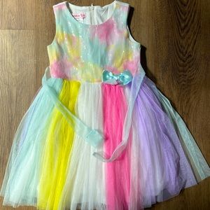 Girls Rainbow Tulle Dress